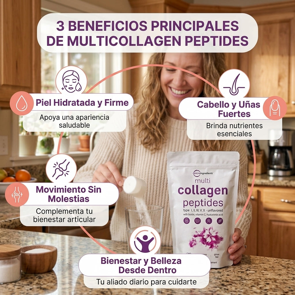 Multi Collagen Peptides... Piel radiante, articulaciones fuertes, mayor bienestar